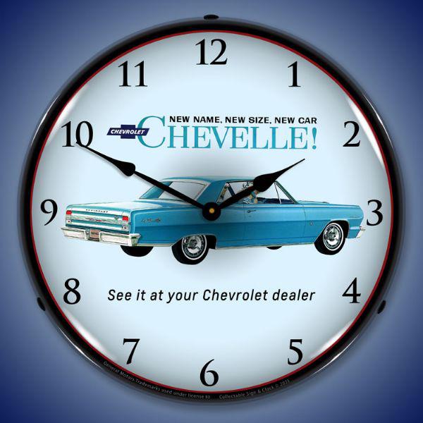 1964 Chevelle Backlit LED Clock-LED Clocks-Grease Monkey Garage