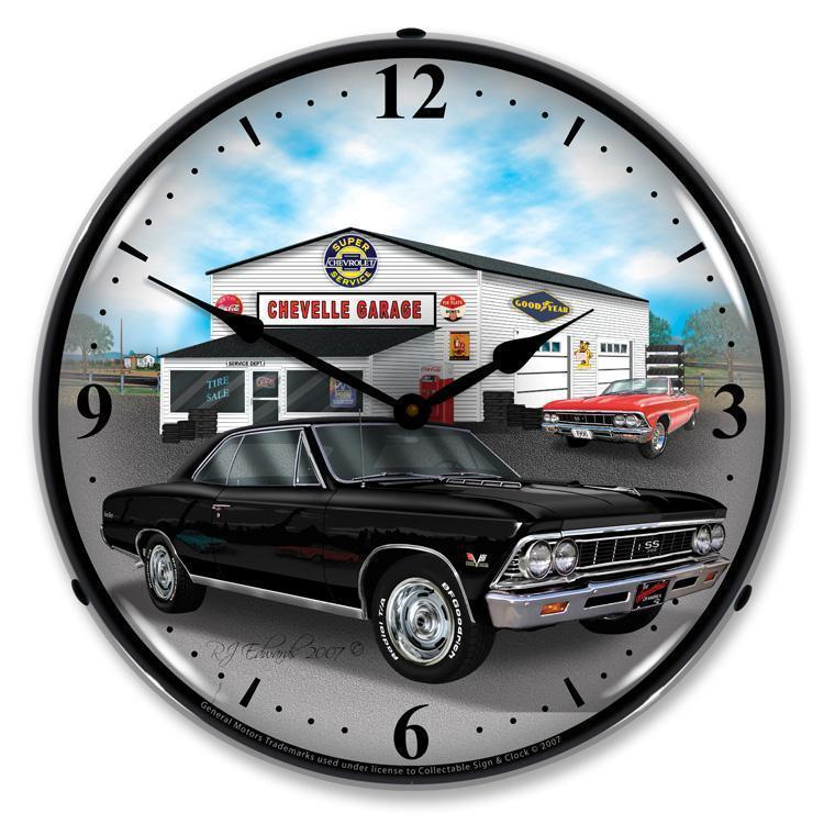1966 Chevelle Backlit LED Clock-LED Clocks-Grease Monkey Garage