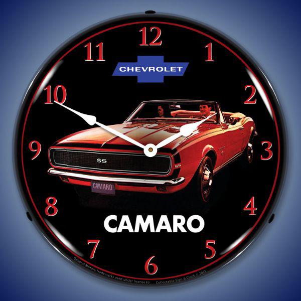 1967 Camaro Convertible Backlit LED Clock-LED Clocks-Grease Monkey Garage
