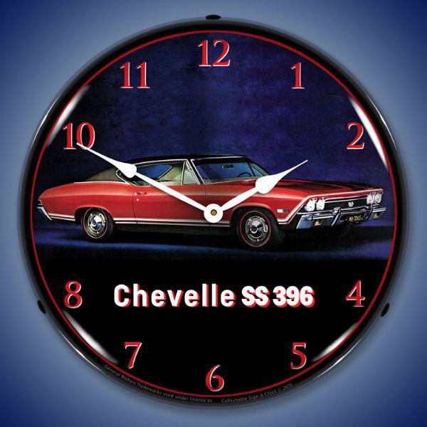 1968 Chevelle SS 396 Backlit LED Clock-LED Clocks-Grease Monkey Garage