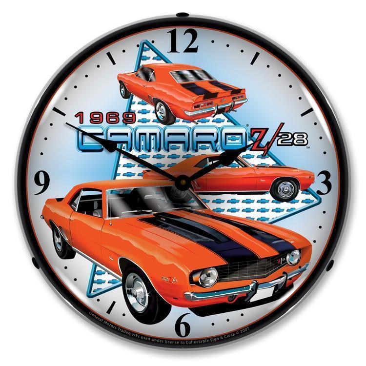 1969 Camaro Z28 Backlit LED Clock-LED Clocks-Grease Monkey Garage