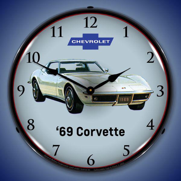 1969 Corvette Backlit LED Clock-LED Clocks-Grease Monkey Garage