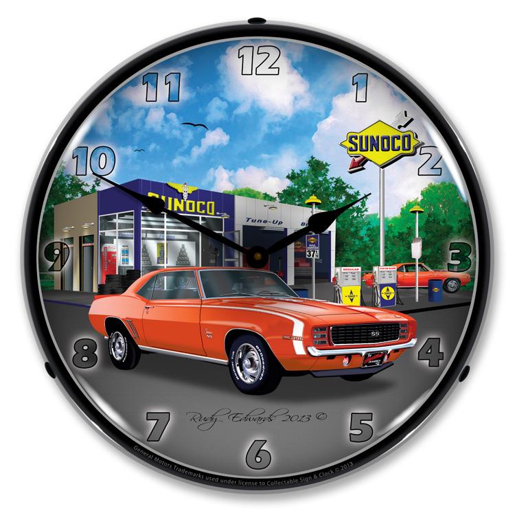 1969 RS SS Camaro Sunoco LED Clock-LED Clocks-Grease Monkey Garage