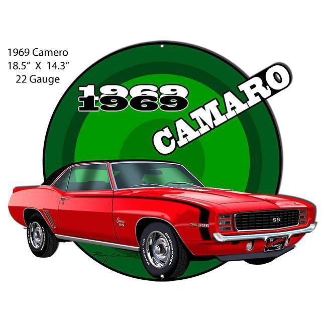 1969 Red Camaro SS Laser Cut Metal Sign-Metal Signs-Grease Monkey Garage