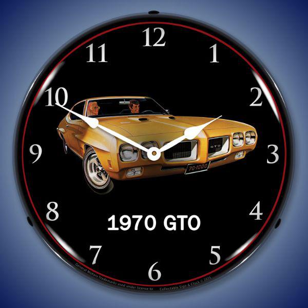 1970 Pontiac GTO Backlit LED Clock-LED Clocks-Grease Monkey Garage