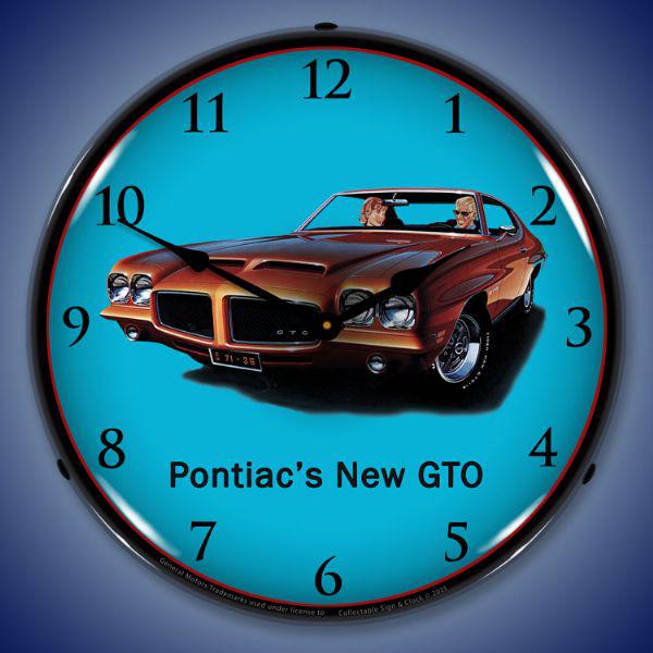 1971 Pontiac GTO Backlit LED Clock-LED Clocks-Grease Monkey Garage