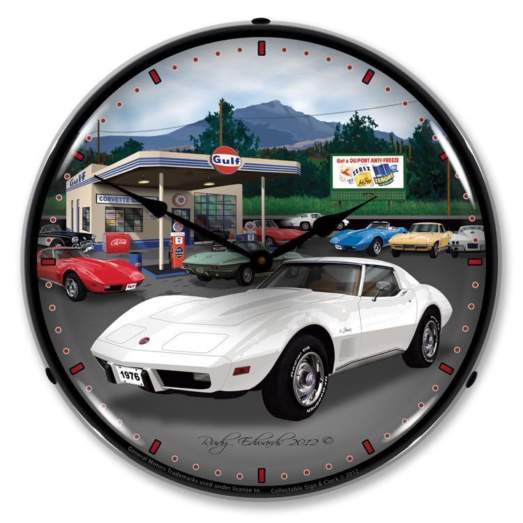 1976 Corvette LED Clock-LED Clocks-Grease Monkey Garage