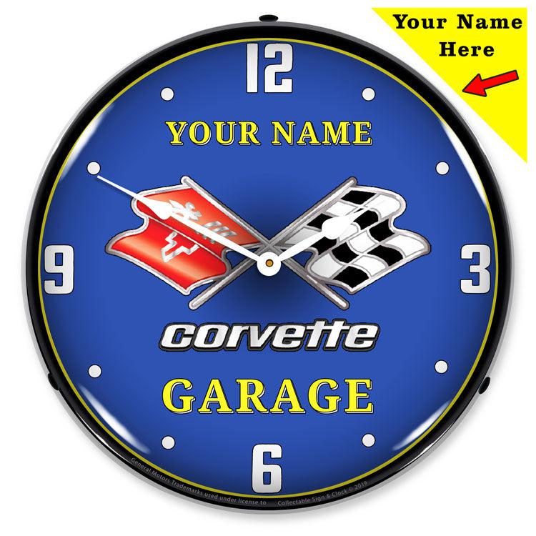 Add Your Name C3 Garage Backlit LED Clock-LED Clocks-Grease Monkey Garage