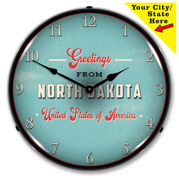 Add Your Name Greeting From Postcard Backlit LED Clock-LED Clocks-Grease Monkey Garage