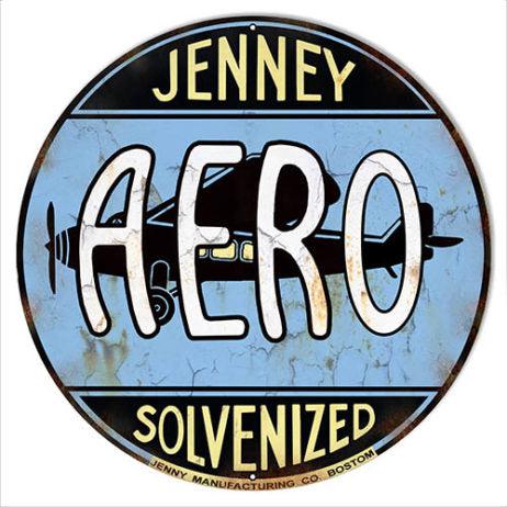 Aero Jenney Motor Oil Metal Sign-Metal Signs-Grease Monkey Garage
