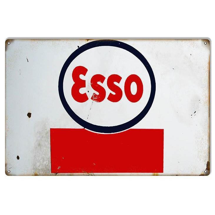 Aged Esso Metal Sign-Metal Signs-Grease Monkey Garage