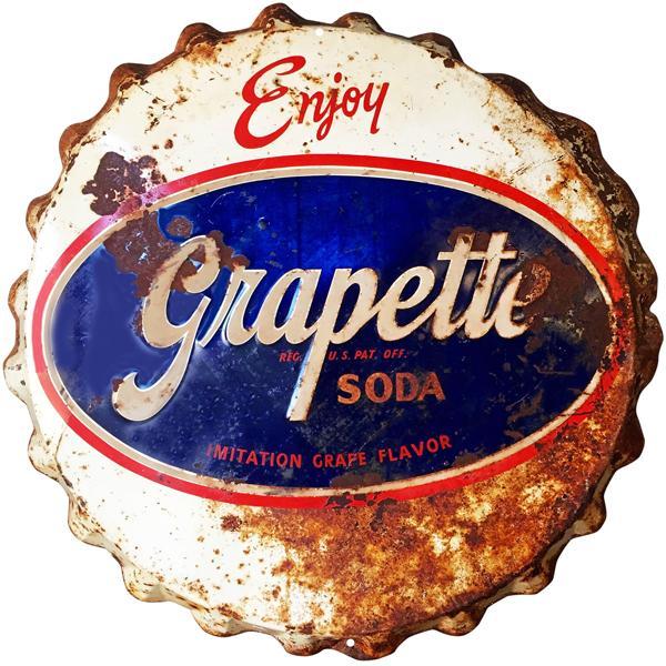 Aged Grapette Soda Laser Cut Metal Sign-Metal Signs-Grease Monkey Garage