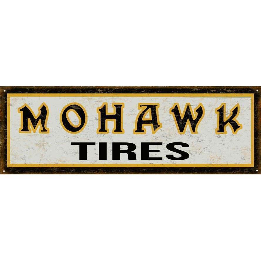 Aged Mohawk Tires Metal Sign-Metal Signs-Grease Monkey Garage