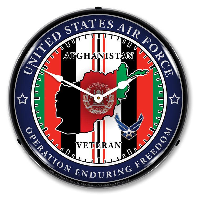 Air Force Veteran Operation Enduring Freedom LED Clock-LED Clocks-Grease Monkey Garage