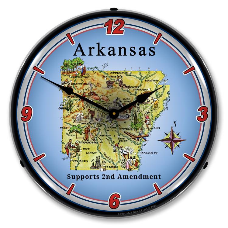 Arkansas Supports the 2nd Amendment LED Clock-LED Clocks-Grease Monkey Garage