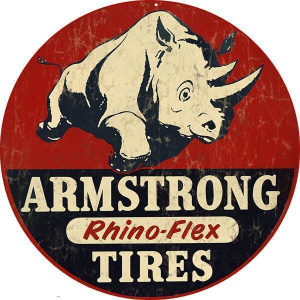 Armstrong Rhino-Flex Tires Metal Sign-Metal Signs-Grease Monkey Garage