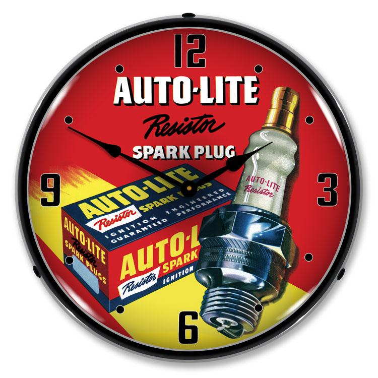 Autolite Resistor Spark Plugs LED Clock-LED Clocks-Grease Monkey Garage