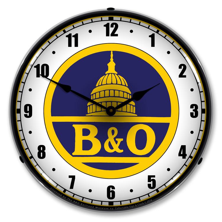 B&O Railroad 1 LED Clock-LED Clocks-Grease Monkey Garage