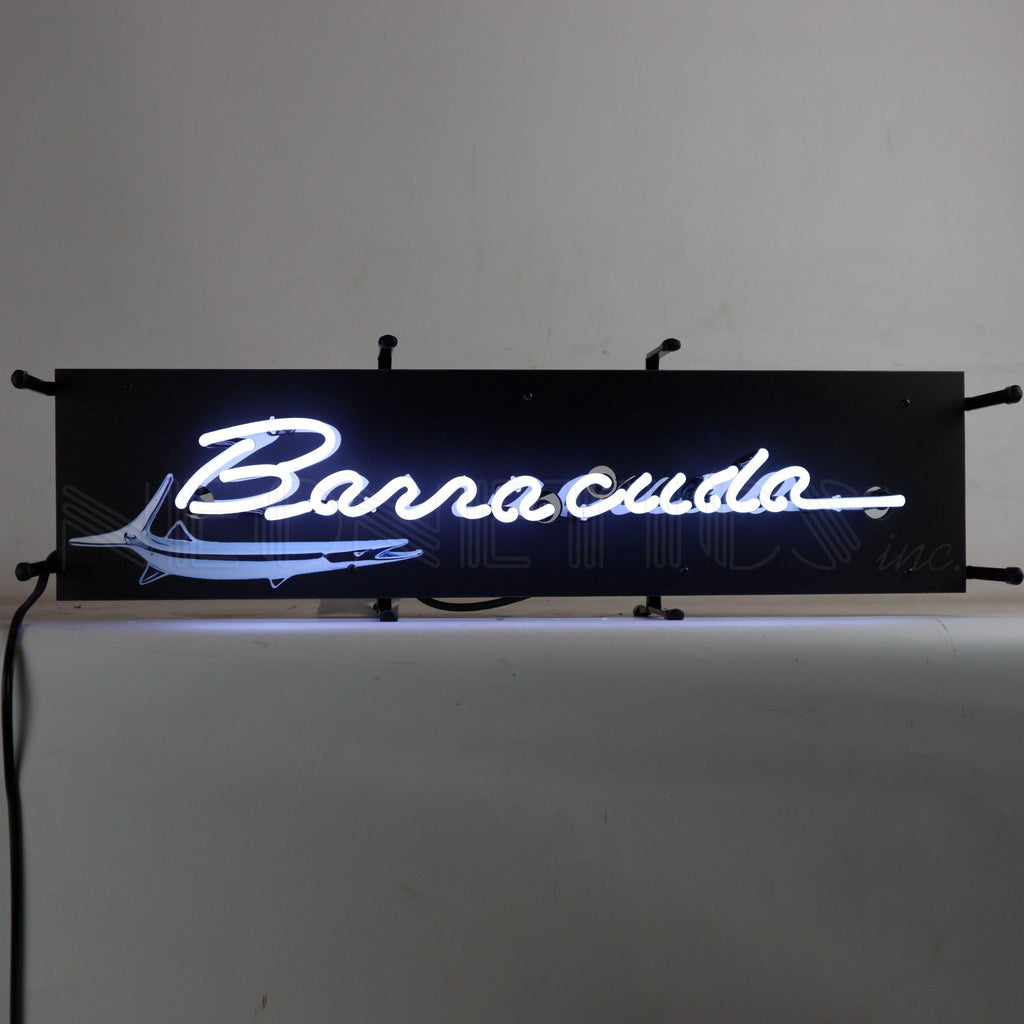 Barracuda Junior Neon Sign with Backing-Neon Signs-Grease Monkey Garage