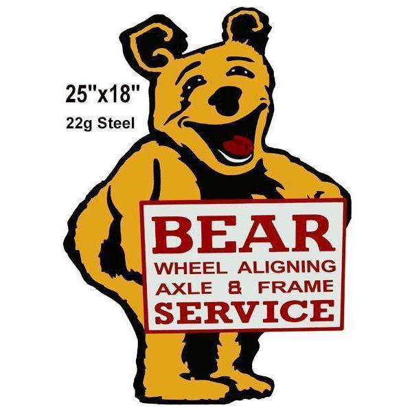 Bear Service Metal Sign-Metal Signs-Grease Monkey Garage