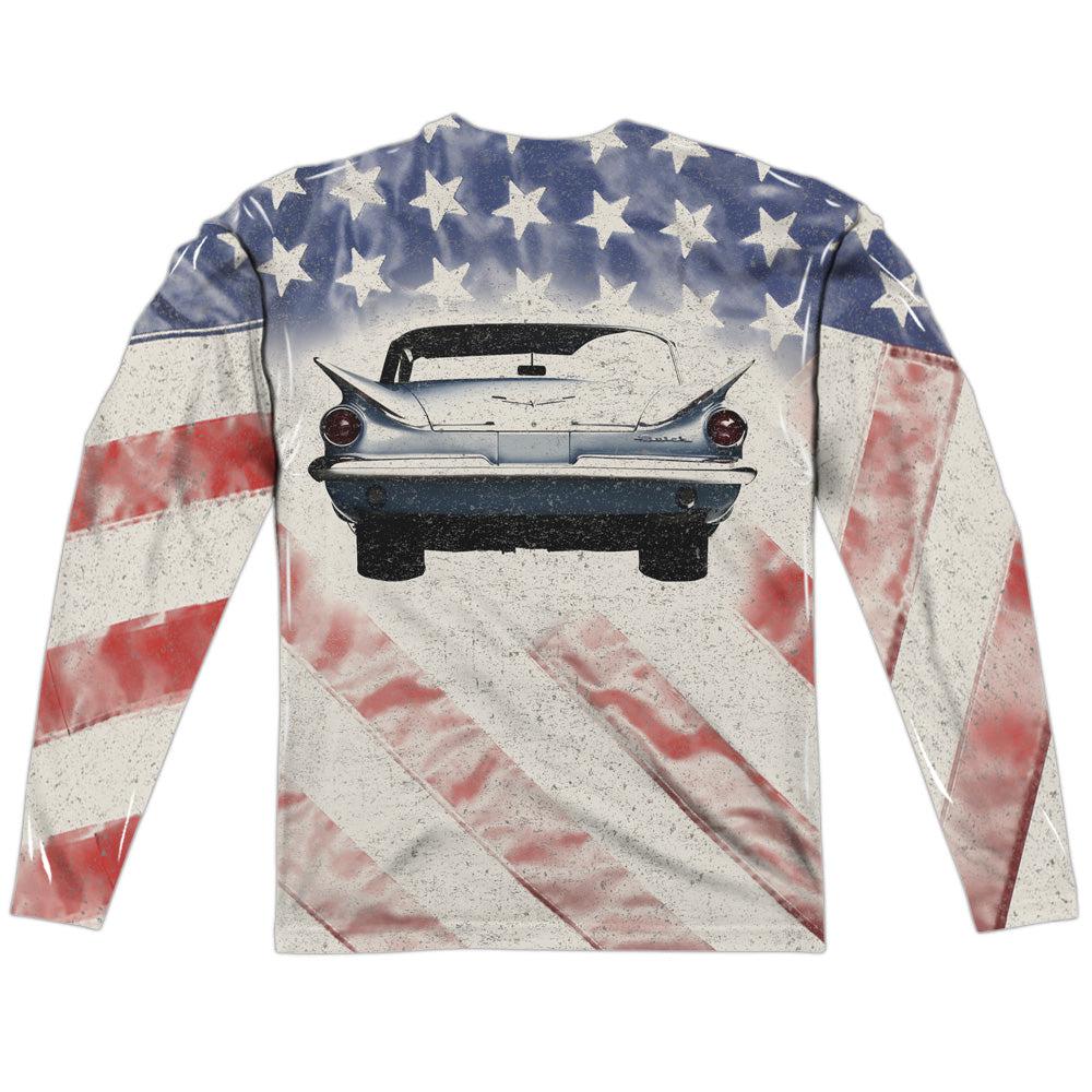 Buick 1959 Electra Flag (Front and Back Print) Long-Sleeve T-Shirt 100% Poly-Grease Monkey Garage