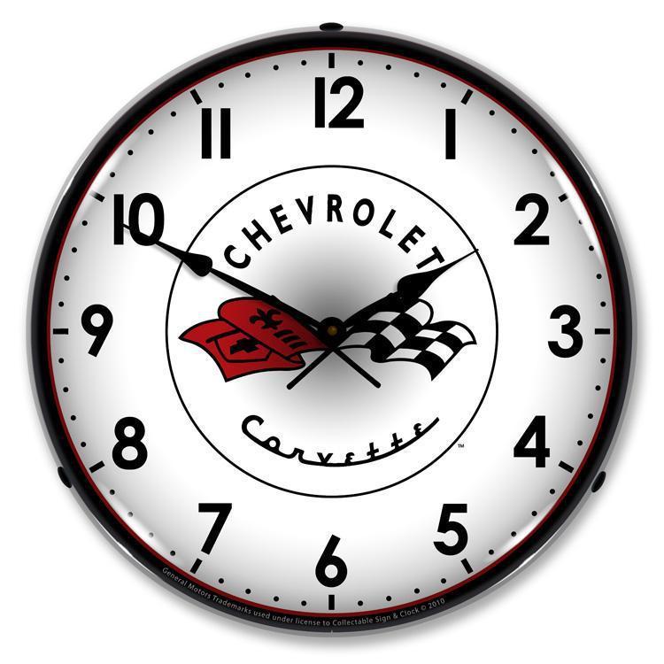 C1 Corvette Backlit LED Clock-LED Clocks-Grease Monkey Garage