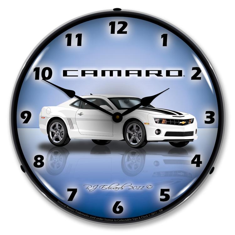 Camaro G5 Summit White LED Clock-LED Clocks-Grease Monkey Garage