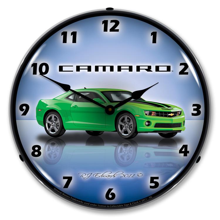 Camaro G5 Synergy Green LED Clock-LED Clocks-Grease Monkey Garage