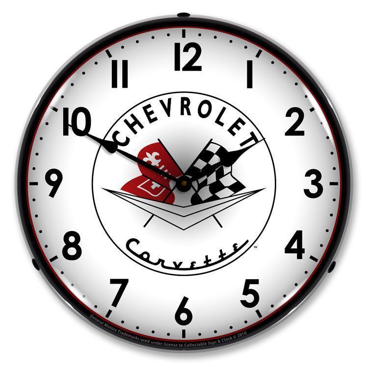 Chevrolet Corvette Backlit LED Clock-LED Clocks-Grease Monkey Garage