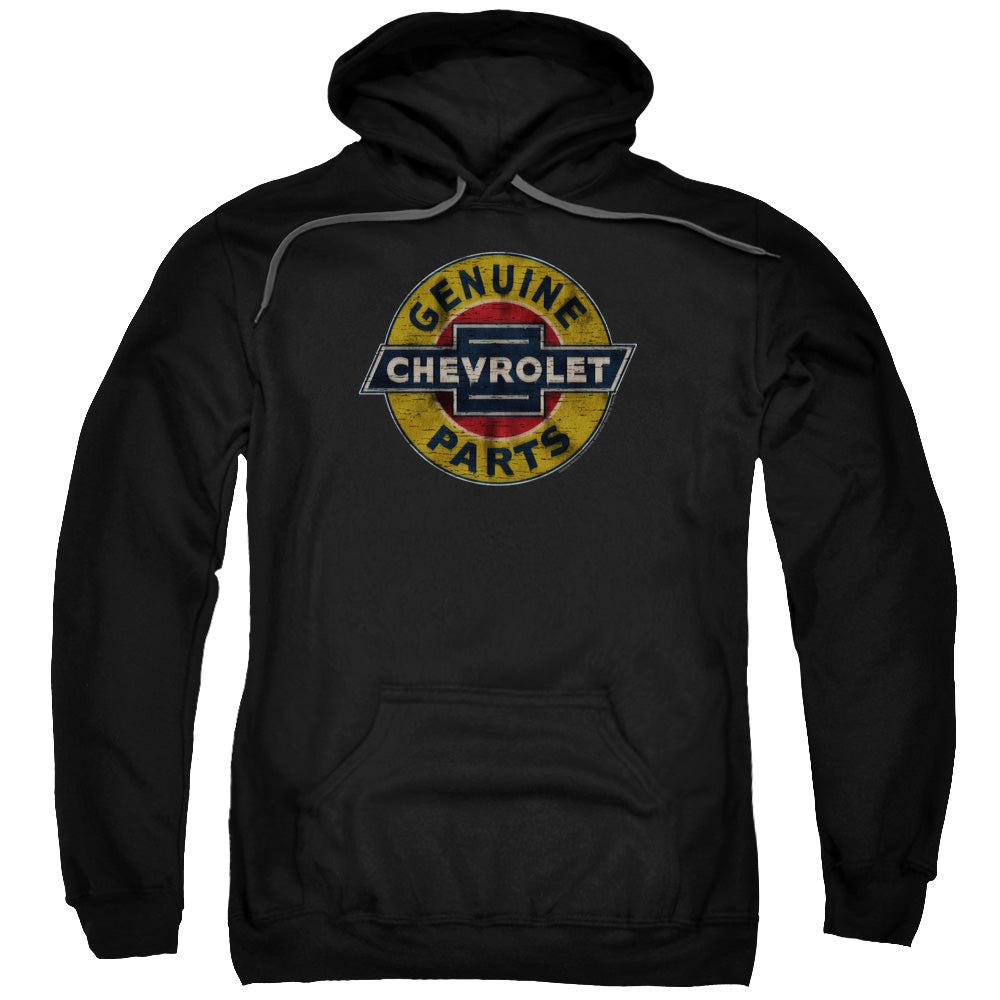 Chevrolet Genuine Chevy Parts Distressed Sign Pullover Hoodie-Grease Monkey Garage
