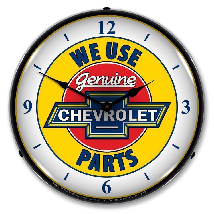 Chevy Parts Backlit LED Clock-LED Clocks-Grease Monkey Garage