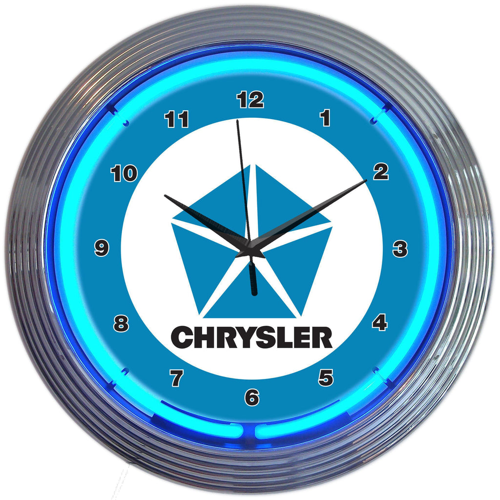 Chrysler Pentastar Neon Clock-Clocks-Grease Monkey Garage