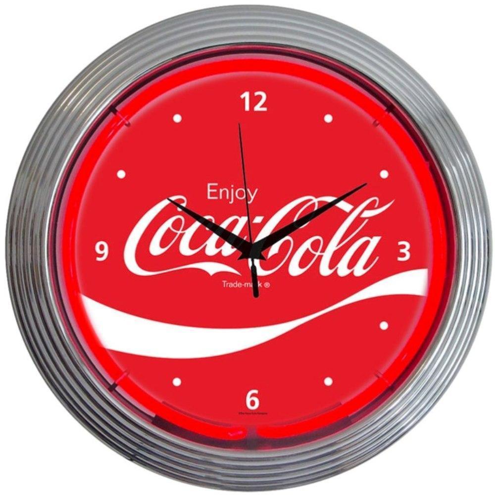 Coca-Cola Wave Neon Clock-Clocks-Grease Monkey Garage