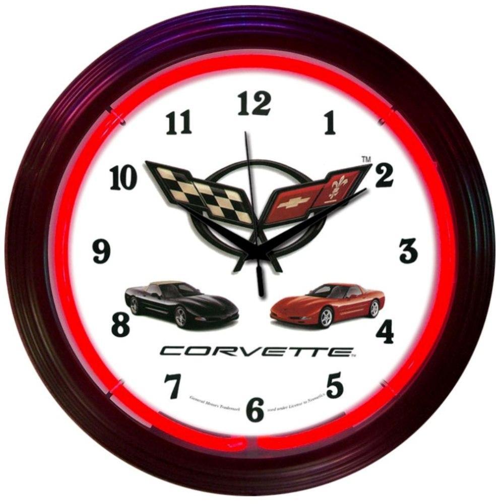 Corvette C5 Neon Clock-Clocks-Grease Monkey Garage