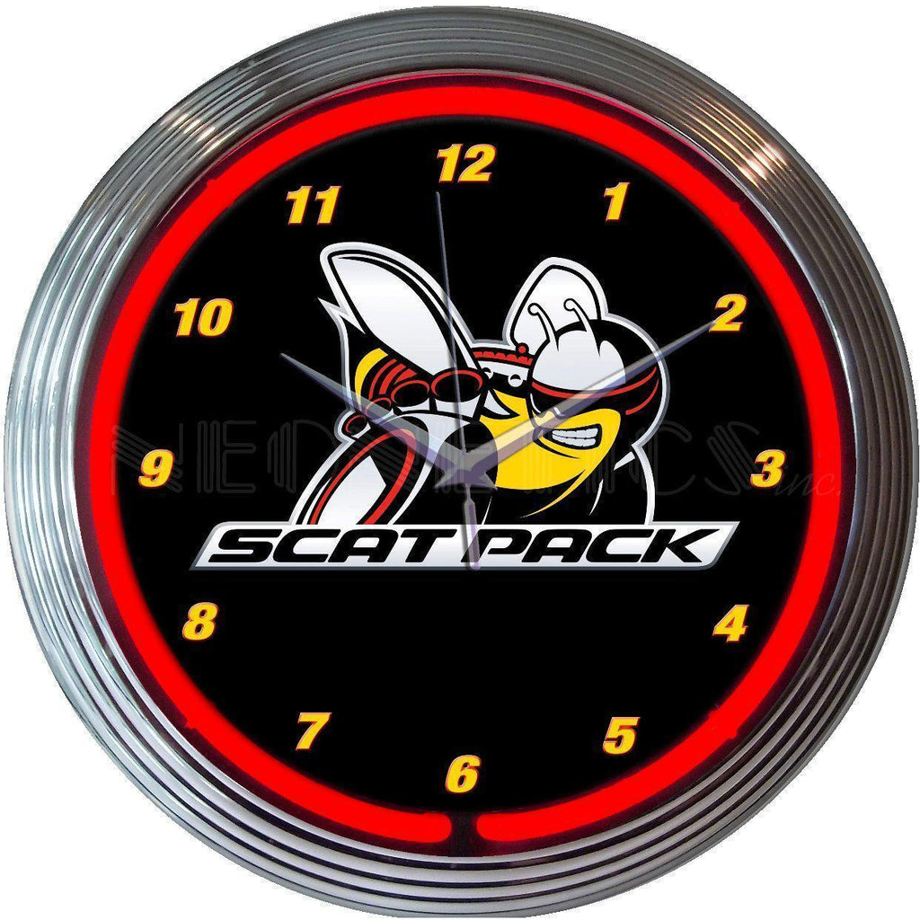 Dodge Scat Pack Neon Clock-Clocks-Grease Monkey Garage