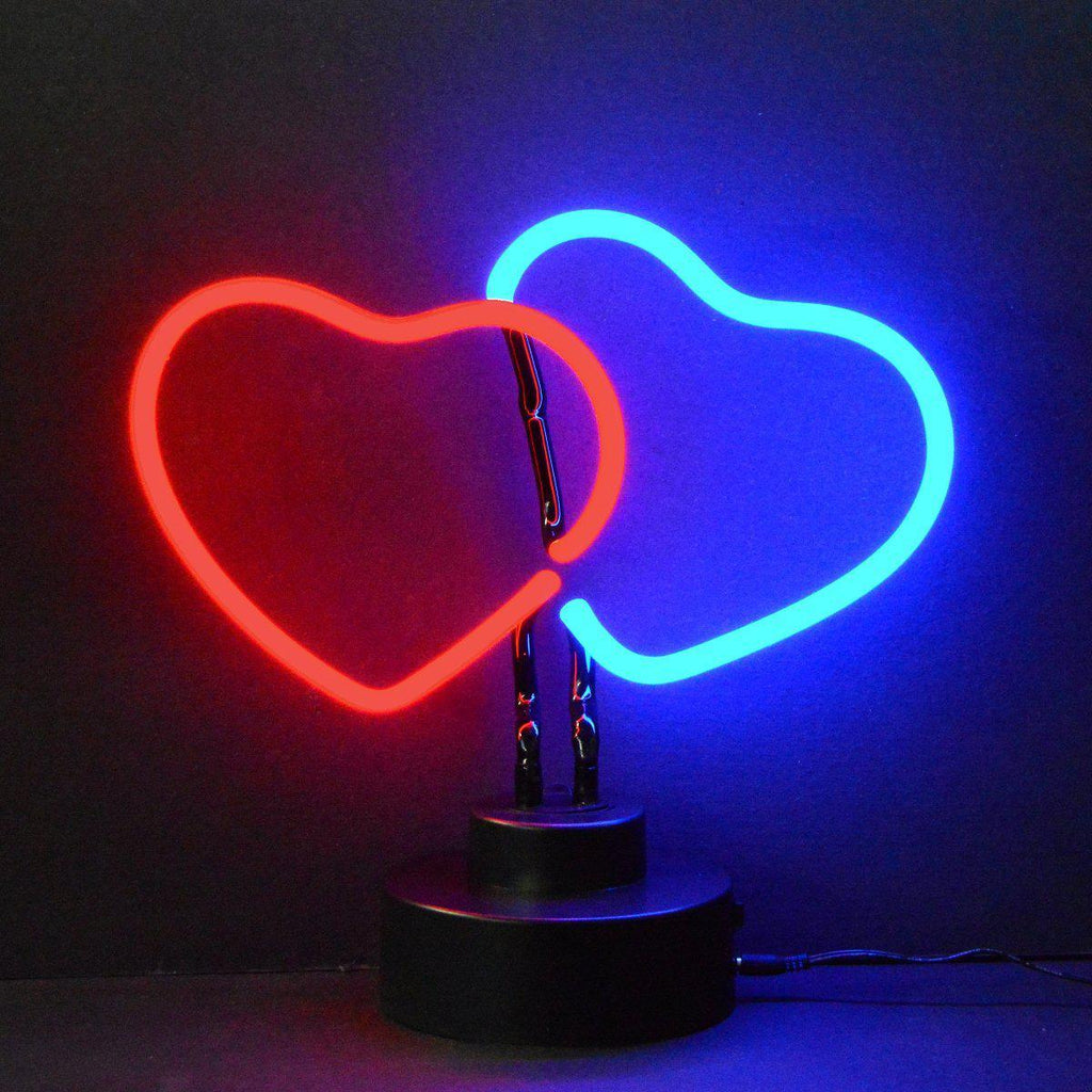 Double Hearts Neon Sculpture-Neon Sculptures-Grease Monkey Garage
