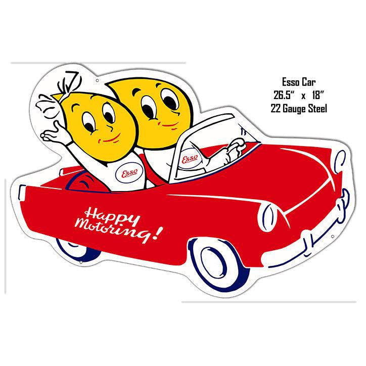 Esso Happy Motoring with Happy the Oil Drop Man Laser Cut Metal Sign-Metal Signs-Grease Monkey Garage