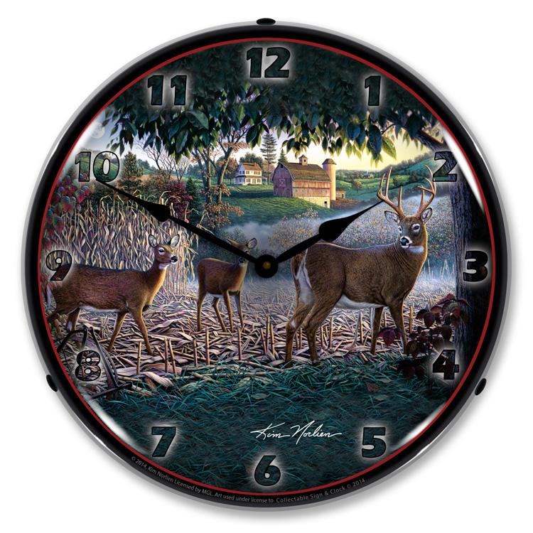 Field of Dreams Deer LED Clock-LED Clocks-Grease Monkey Garage