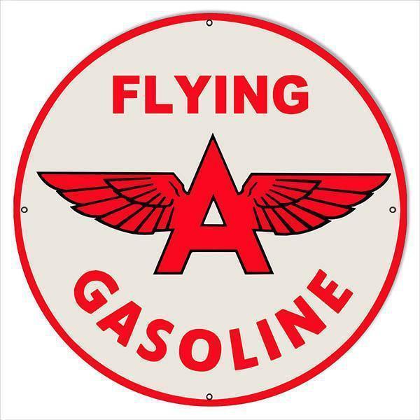 Flying A Gasoline Motor Oil Metal Sign-Metal Signs-Grease Monkey Garage