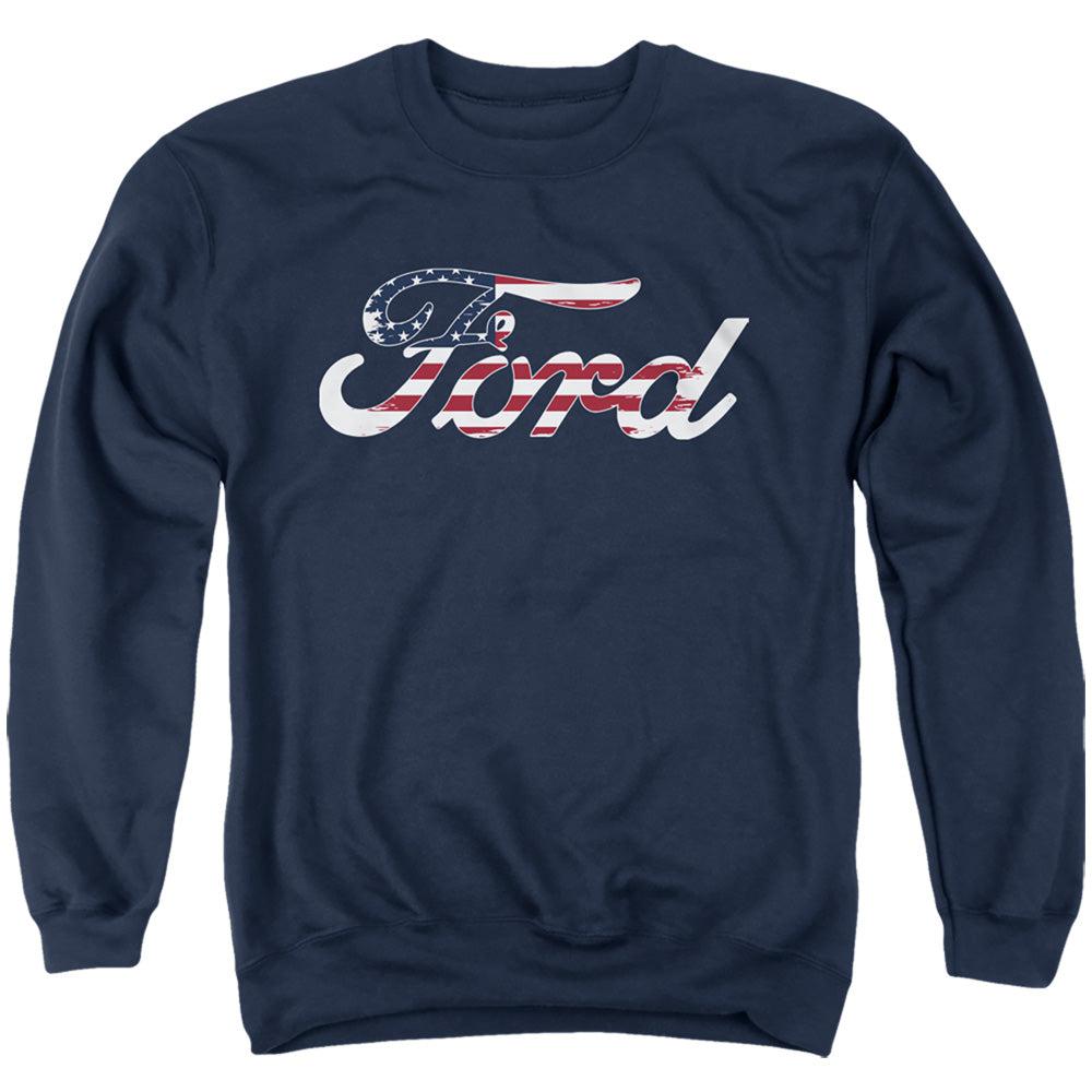 Ford American Flag Logo Sweatshirt-Grease Monkey Garage