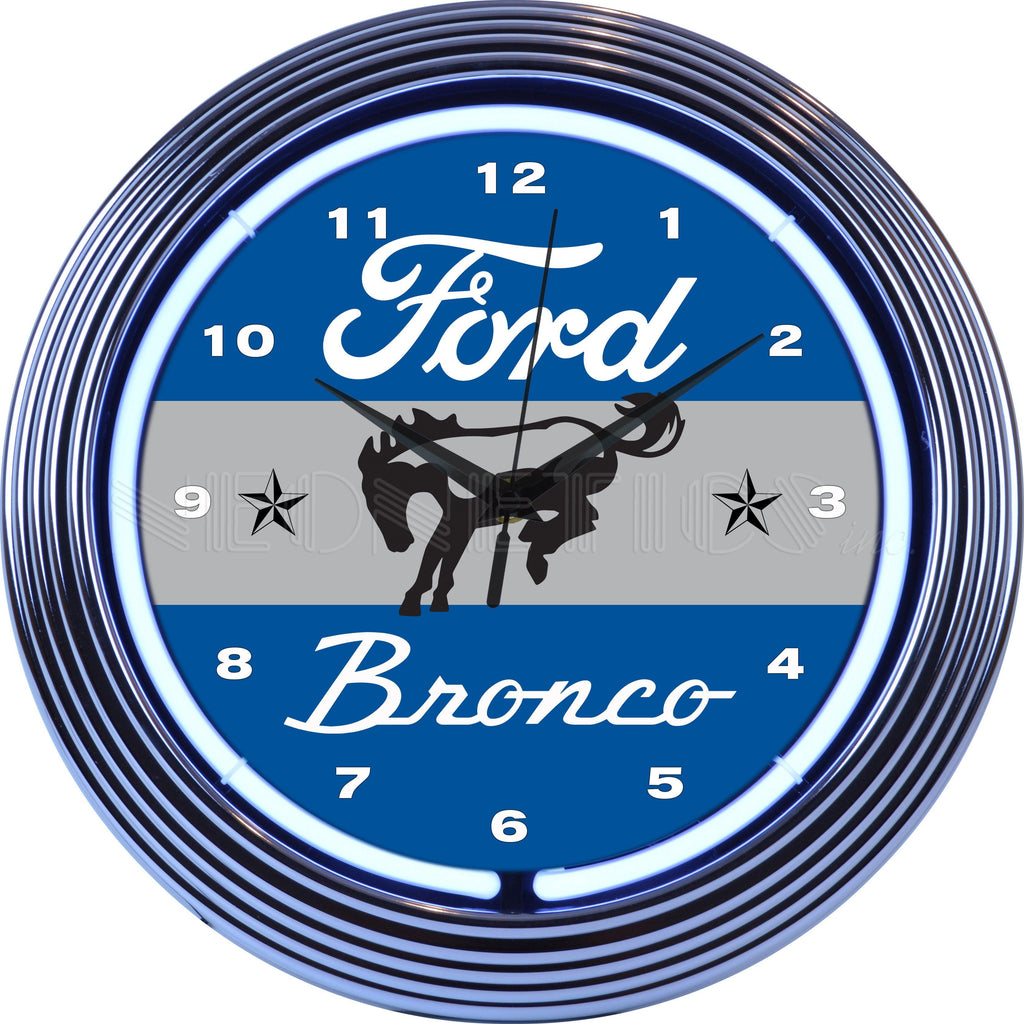 Ford Bronco Neon Clock-Clocks-Grease Monkey Garage