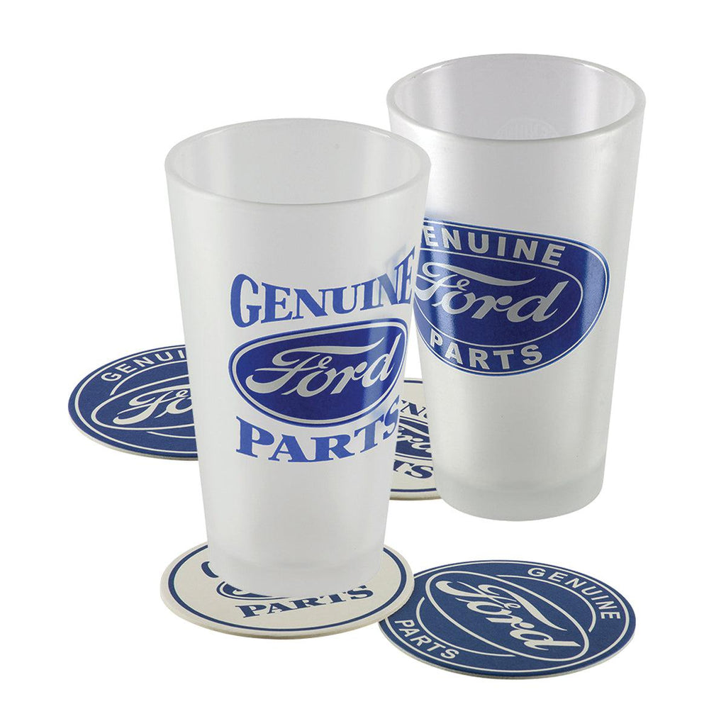 Ford Frosted Pint Glass Set - 2 Pack-Grease Monkey Garage