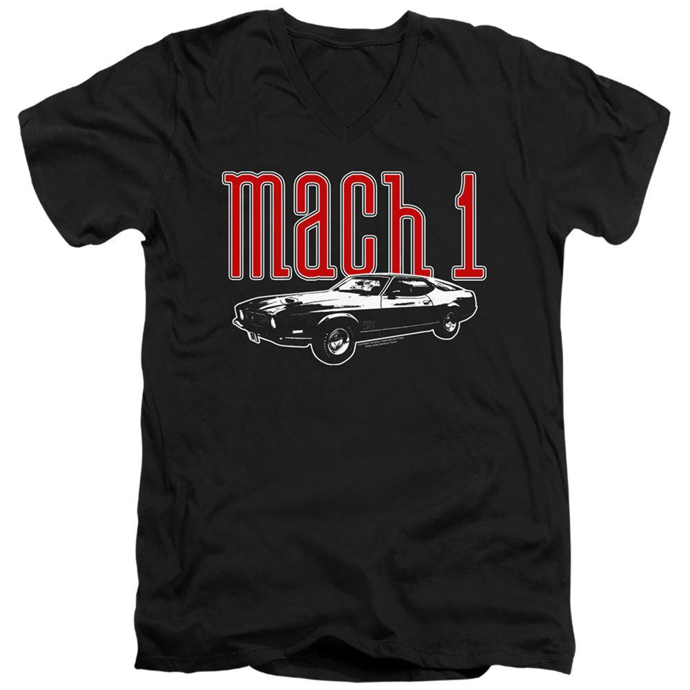 Ford Mustang Mach 1 Short-Sleeve V-Neck T-Shirt-Grease Monkey Garage