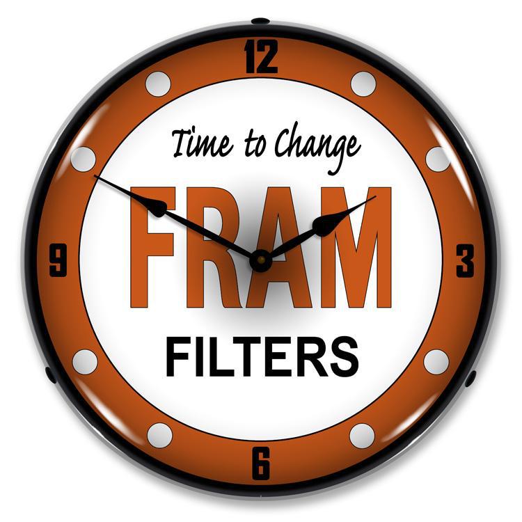 Fram Filters Backlit LED Clock-LED Clocks-Grease Monkey Garage