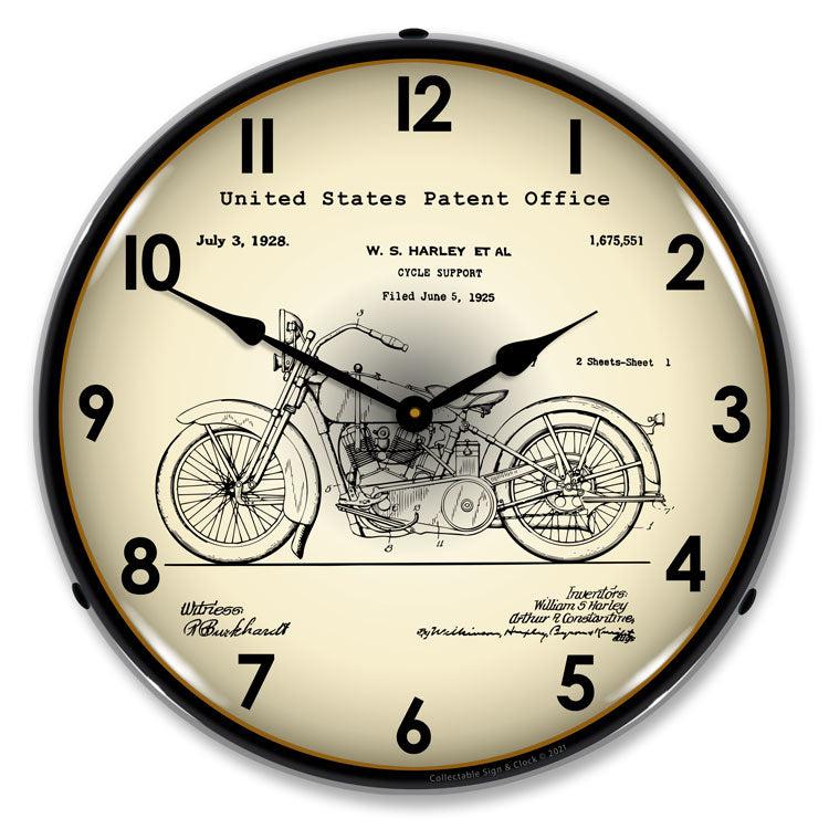 Harley 1928 Patent Backlit LED Clock Grease Monkey Garage