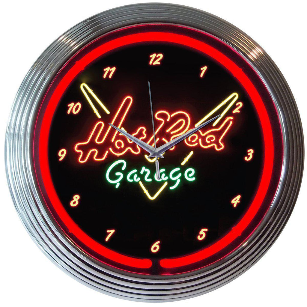 Hot Rod Garage Neon Clock-Clocks-Grease Monkey Garage