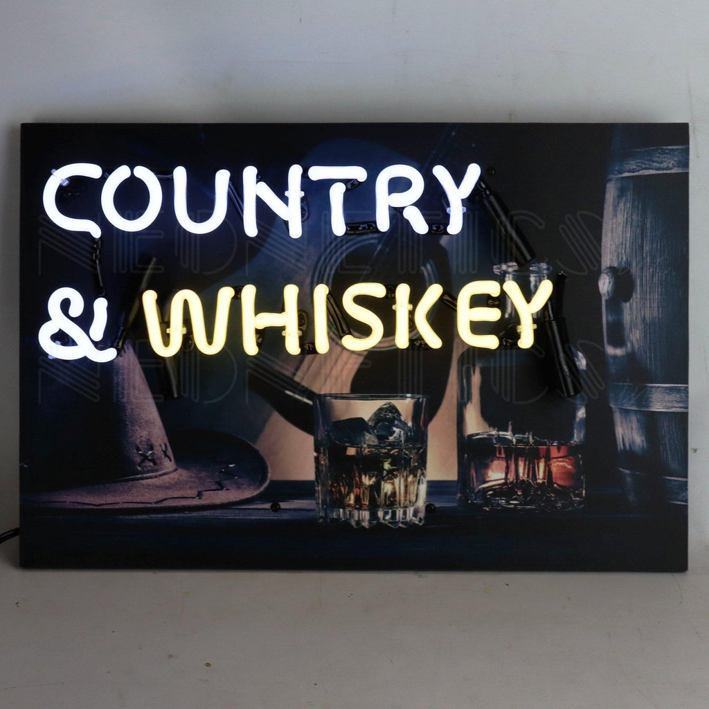 Junior Country and Whiskey Neon Sign-Neon Signs-Grease Monkey Garage