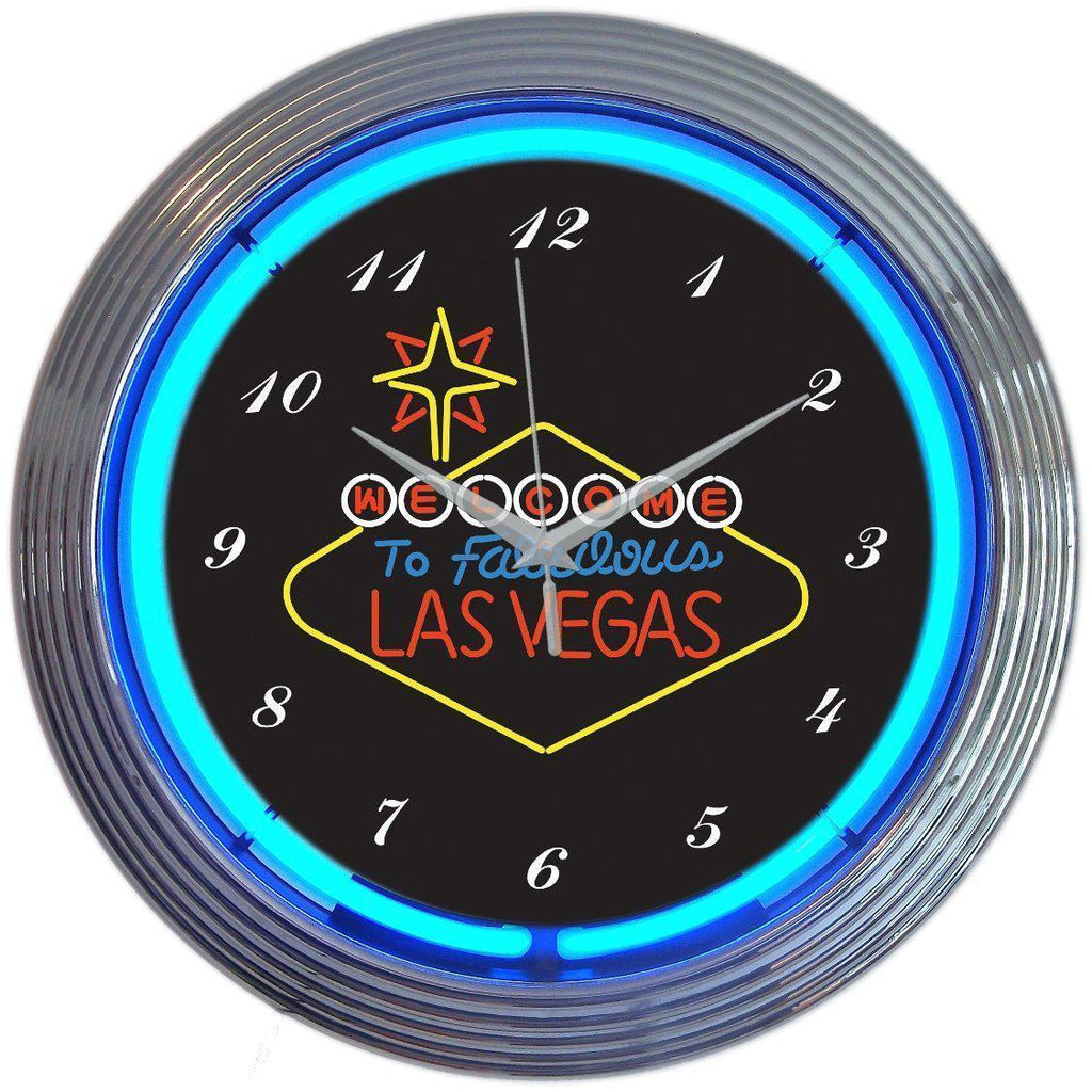 Las Vegas Sign Neon Clock-Clocks-Grease Monkey Garage