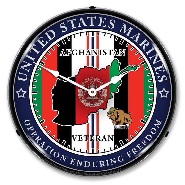 Marine Veteran Operation Enduring Freedom LED Clock-LED Clocks-Grease Monkey Garage