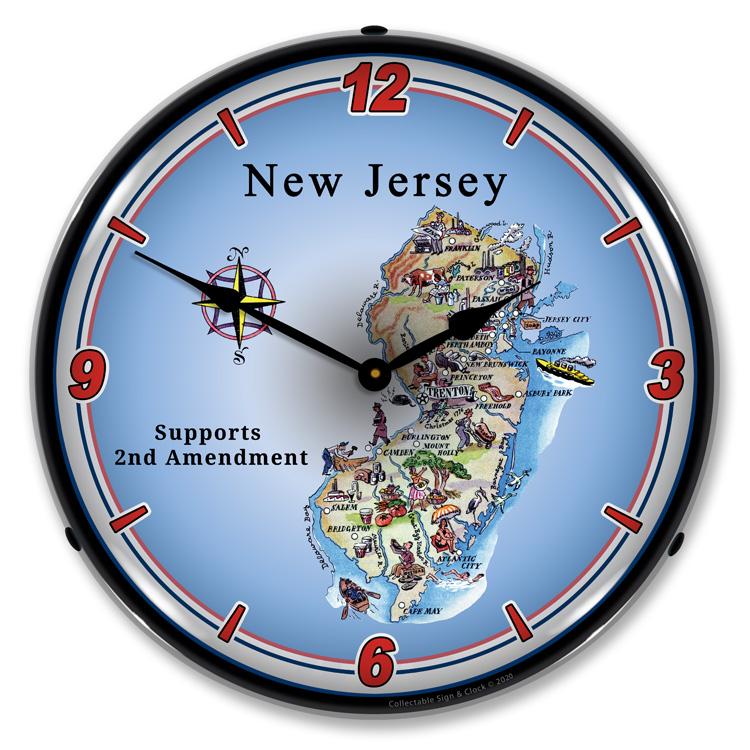 New Jersey Supports the 2nd Amendment LED Clock-LED Clocks-Grease Monkey Garage